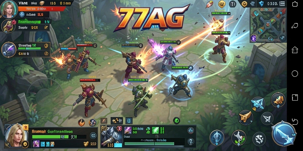 Screenshot gameplay 77AG menampilkan aksi seru dalam permainan SLG.
