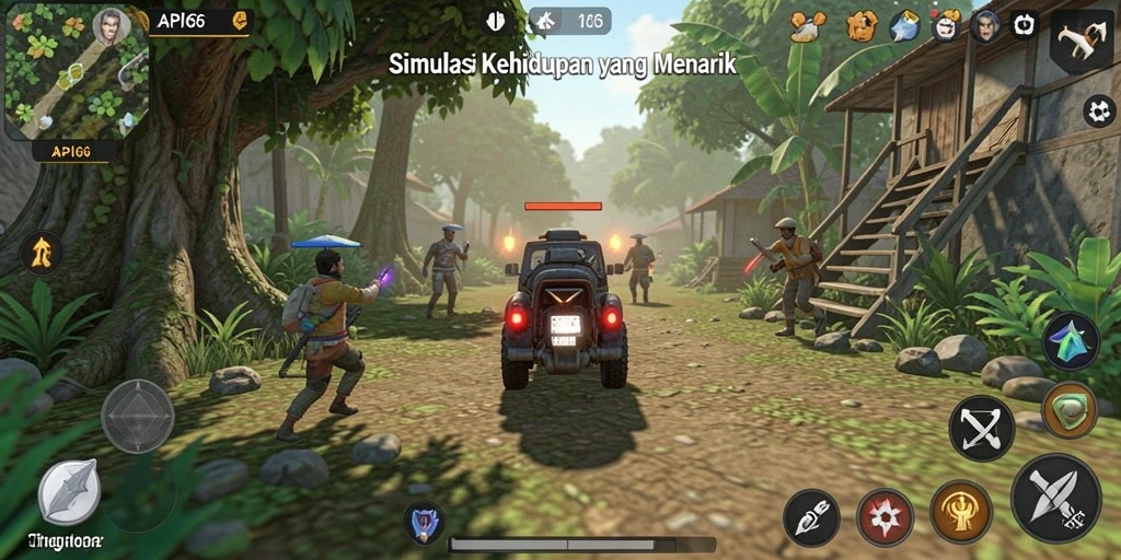 Tampilan gameplay API66 menampilkan karakter yang berinteraksi di dunia virtual.