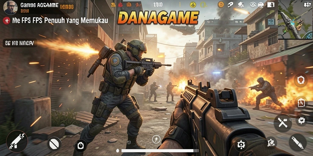 Screenshot gameplay menunjukkan intense battle di DANAGAME.