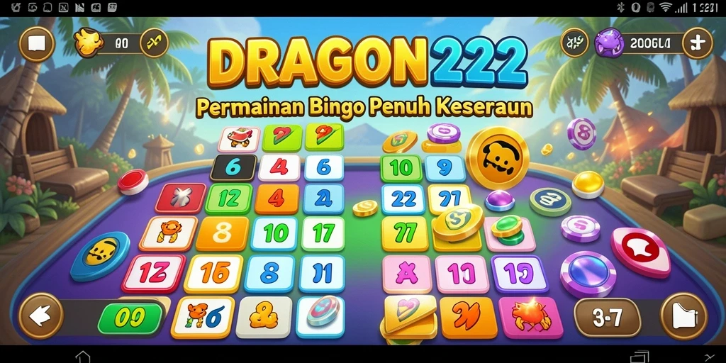 Screenshot utama permainan Bingo DRAGON222 menampilkan suasana seru dan interaktif.