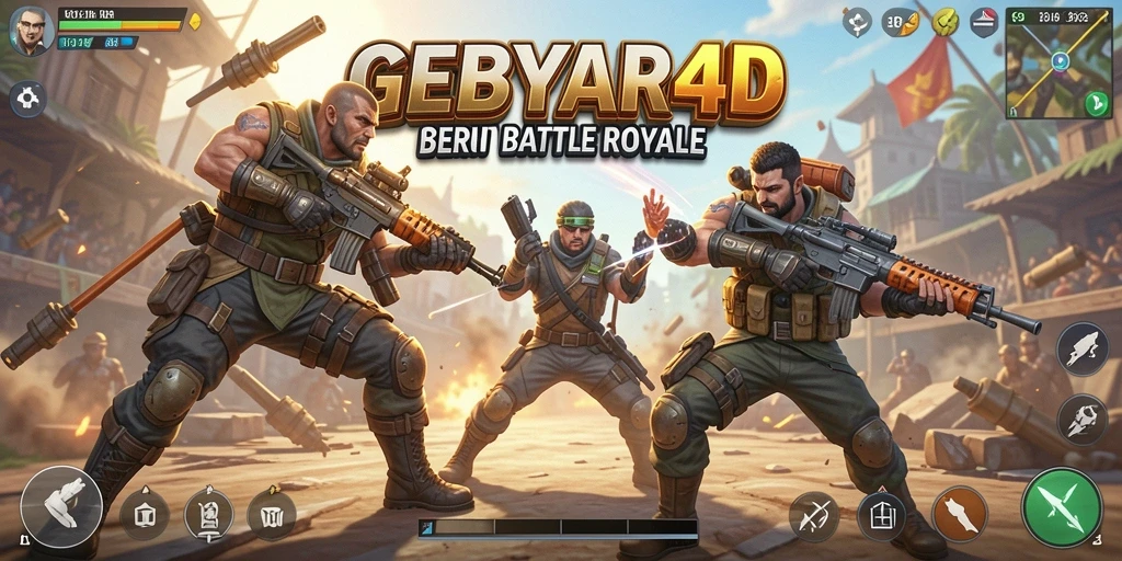 Tampilan gameplay menegangkan dalam GEBYAR4D saat pertarungan berlangsung.