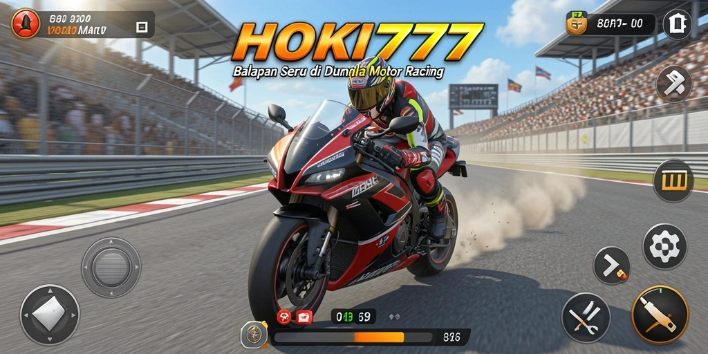 Gameplay HOKI777 yang intens dan seru dalam balapan motor.
