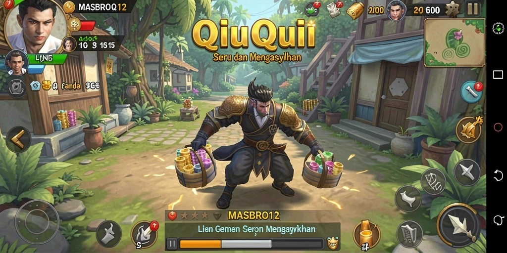 Tampilan utama gameplay QiuQiu yang menarik di MASBRO12.