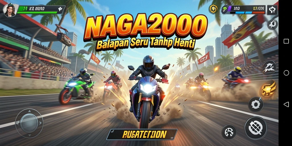 Gameplay balapan yang seru dan menantang di NAGA2000.