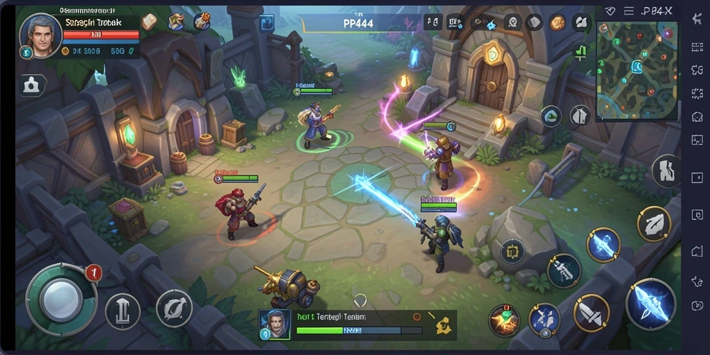 Screenshot gameplay PP444 menampilkan suasana pertempuran strategis.