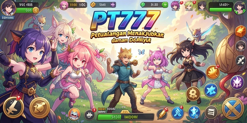 Gameplay PT777 dengan karakter anime yang menarik dan grafis menawan.