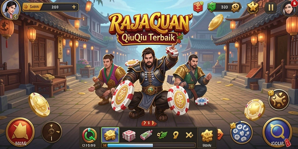 Tampilan menarik dari gameplay QiuQiu di RAJACUAN.