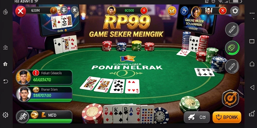 Tampilan gameplay seru dari RP99, penuh strategi dan keseruan Poker.