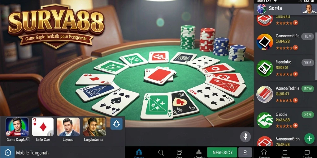 Screenshot gameplay SURYA88 menunjukkan serunya bermain Gaple.
