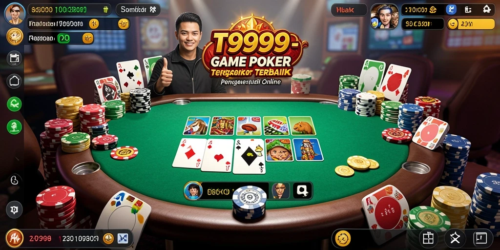 Tampilan gameplay poker yang seru dan menarik di T9999.