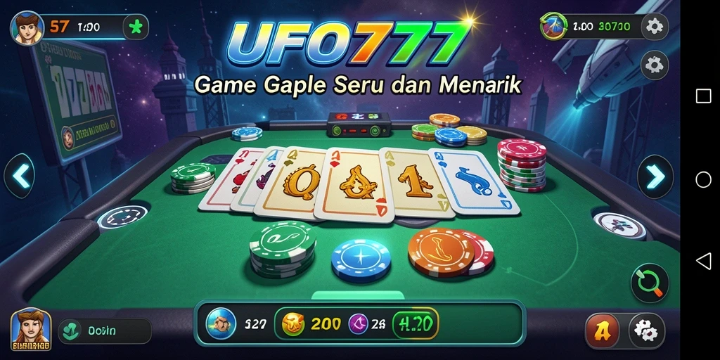 Tampilan screenshot UFO777 menunjukkan gameplay Gaple yang seru dan menyenangkan.