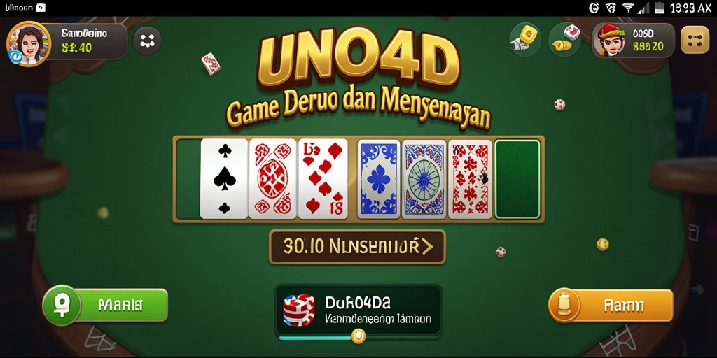 Tampilan screenshot menunjukkan aksi seru gameplay Domino di UNO4D.