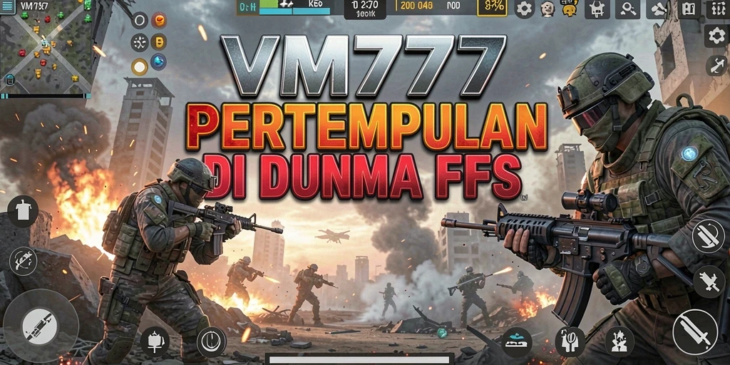 Screenshot utama VM777 menampilkan aksi pertempuran yang mendebarkan dalam gameplay FPS.