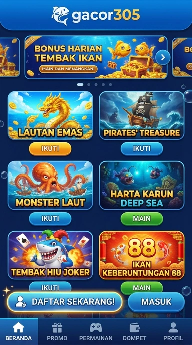 Screenshot antarmuka utama aplikasi gacor305.